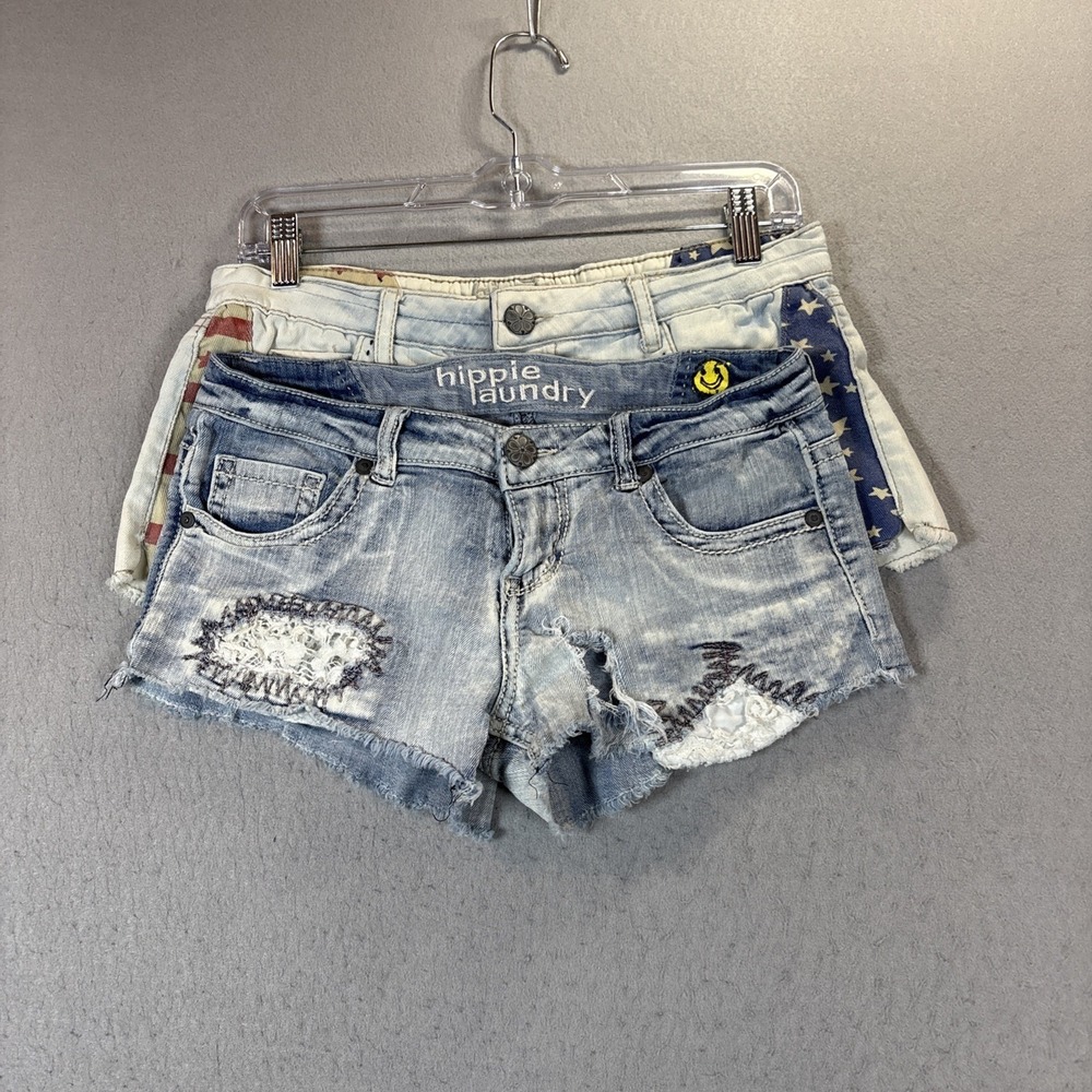 Hippie Laundry Cut-Off Jean Shortie Short Women Size 5 Distressed Lot of 2